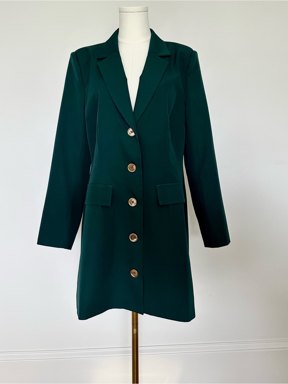 By Egreis Dark Forest aGreen Button-Front Blazer Coat NWT M